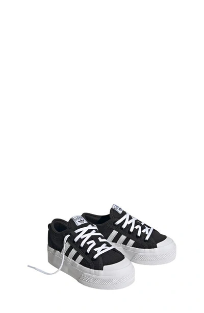 Adidas Originals Kids' Nizza Platform Sneaker In Black/ White/ Black |  ModeSens