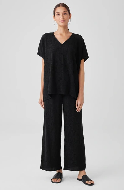 Shop Eileen Fisher Boxy Texture Top In Black