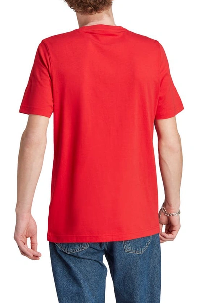 Shop Adidas Originals Lifestyle Trefoil Graphic T-shirt In Better Scarlet/ White