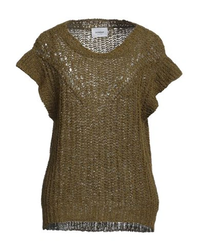 Shop Dondup Woman Sweater Military Green Size 10 Hemp, Polyamide