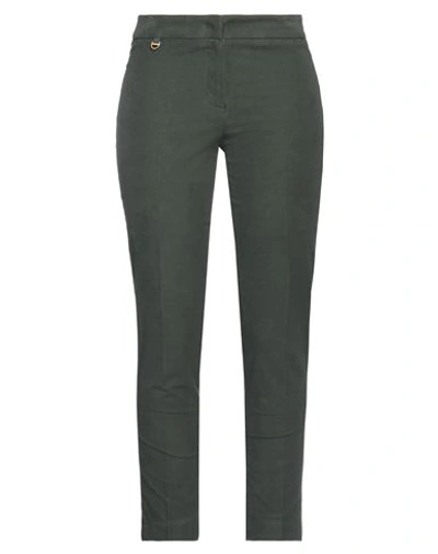 Shop Pamela Henson Woman Pants Dark Green Size 4 Cotton, Elastane