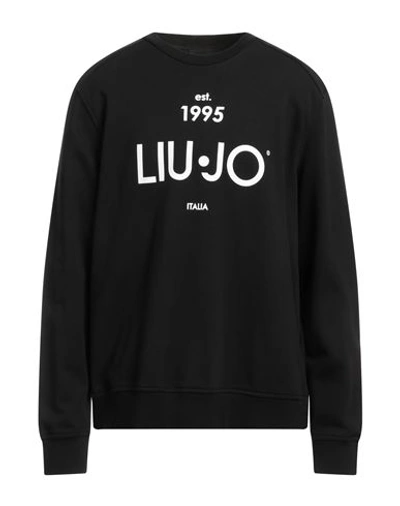 Liu •jo Man Man Sweatshirt Black Size Xxl Cotton, Elastane In Black
