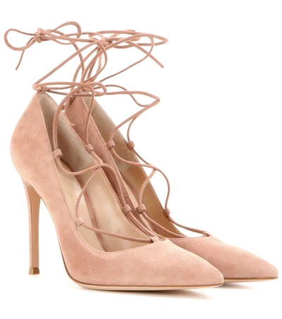 Gianvito Rossi Femi Lace-up Suede Pumps