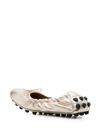 Tod's Ballet Flats In Gold