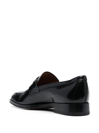 Shop Tod's Square-toe High-shine Loafers In Black