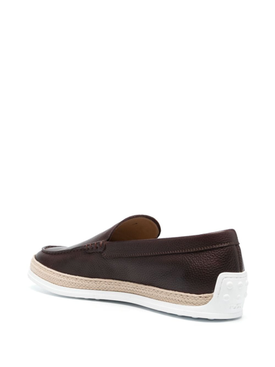 Tod's Almond-toe Leather Loafers In Brown