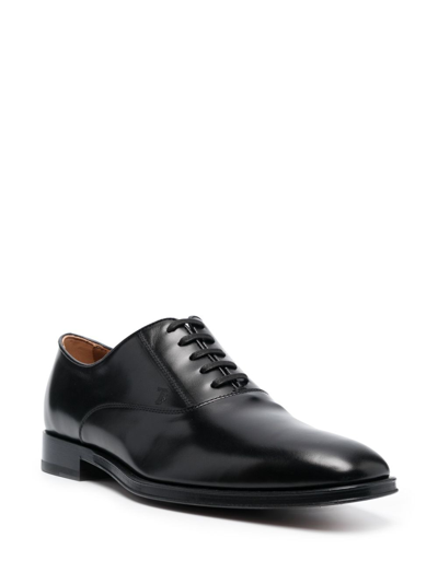 Shop Tod's Francesina Leather Oxford Shoes In Black
