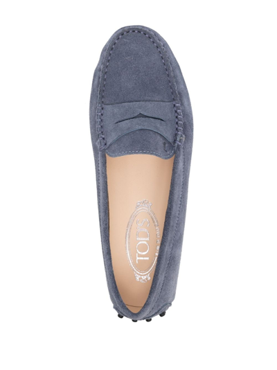 Shop Tod's Gommini Slip-on Loafers In Grey