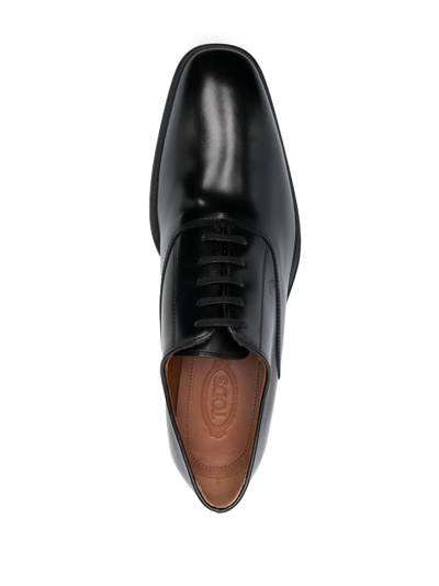 Shop Tod's Francesina Leather Oxford Shoes In Black