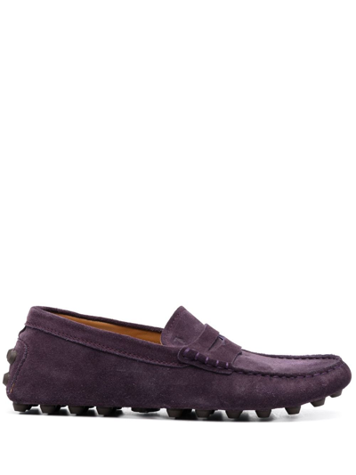 Shop Tod's Gommino Suede Driving Shoes In Purple