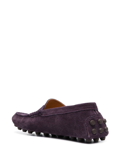 Shop Tod's Gommino Suede Driving Shoes In Purple