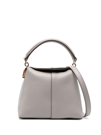 Shop Tod's T Case Leather Mini Bag In Grey