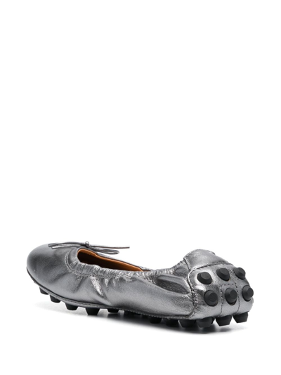 Tod's Ballet Flats In Metallic