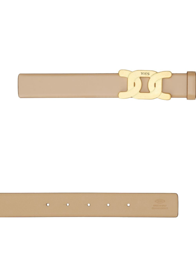 Shop Tod's Kate Reversible Leather Belt In Neutrals