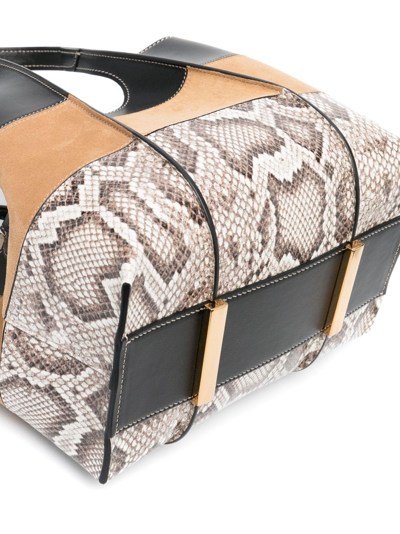 Tod's Timeless Snakeskin Print Tote Bag In Brown