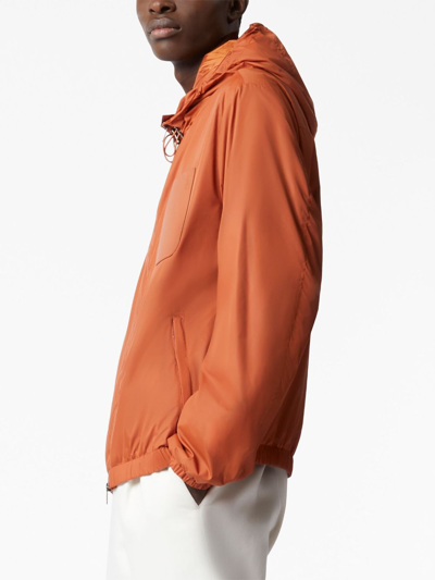 Shop Tod's Logo-embroidered Windbreaker Jacket In Orange