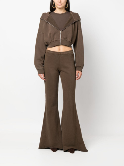 Entire Studios Flared Cotton Sweatpants In Brown | ModeSens