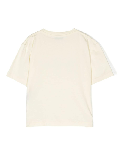 Shop There Was One Logo-print Cotton T-shirt In Neutrals