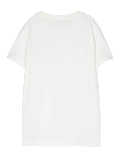 Shop Balmain Logo-print Cotton T-shirt In White