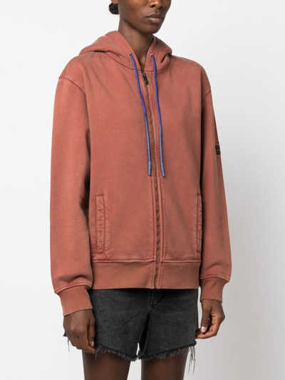 Shop Missoni Logo-embroidered Hooded Jacket In Brown