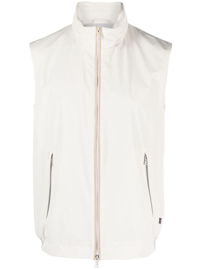 Shop Paul & Shark Save The Sea Zip-up Waistcoat In Neutrals