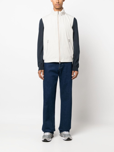 Paul & Shark Save The Sea Zip-up Waistcoat In Neutrals