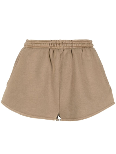 Shop Entire Studios Washed Elasticated-waistband Shorts In Brown
