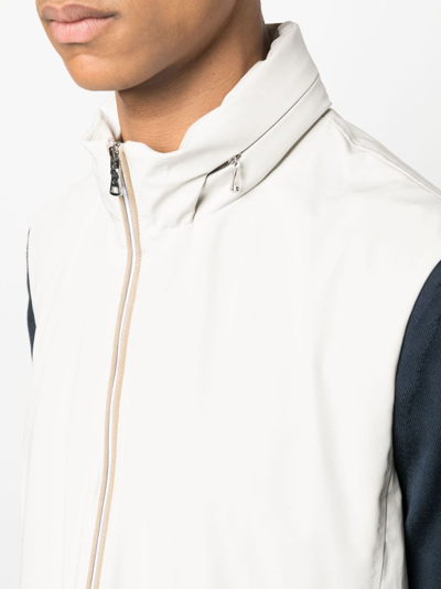 Paul & Shark Save The Sea Zip-up Waistcoat In Neutrals