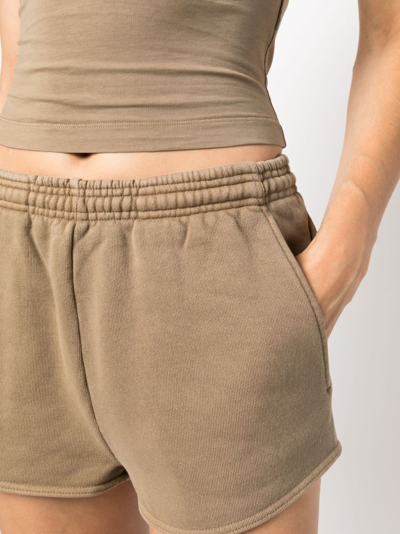 Shop Entire Studios Washed Elasticated-waistband Shorts In Brown