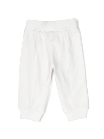 Shop Monnalisa Ruffled Cotton Track Pants In White