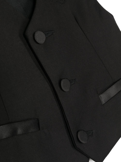 Shop Monnalisa Logo-embroidered Sleeveless Waistcoat In Black