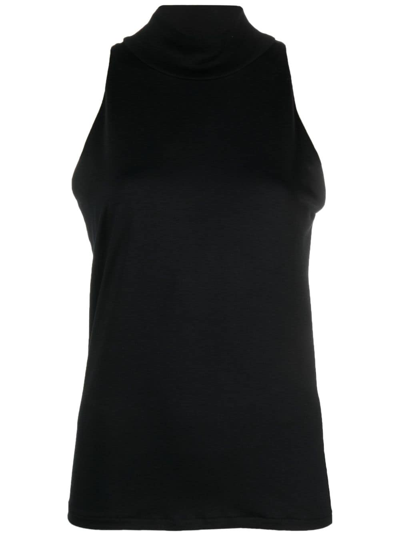Shop Iro High-neck Lyocell-blend Tank Top In Black