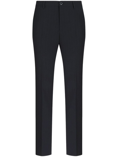 Shop Etro Pressed-crease Tailored Trousers In Blue