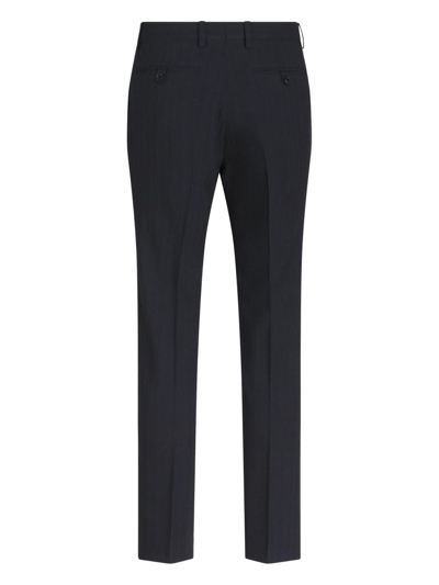 Shop Etro Pressed-crease Tailored Trousers In Blue