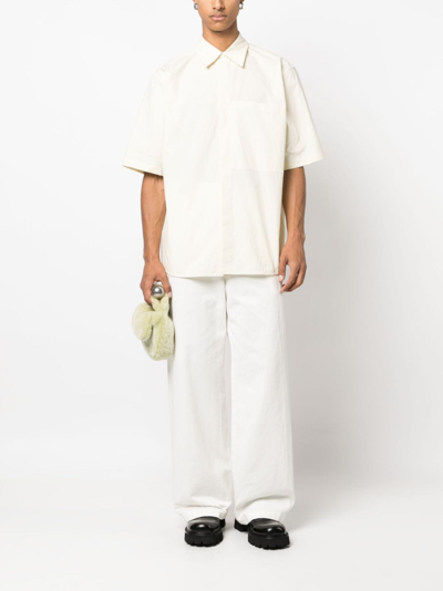 Shop Jil Sander Patch-pocket Cotton Shirt In Yellow