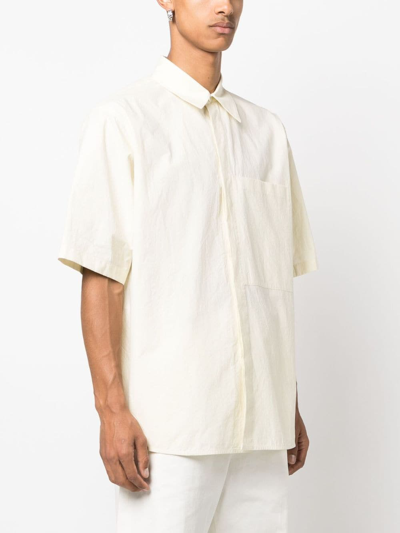 Shop Jil Sander Patch-pocket Cotton Shirt In Yellow
