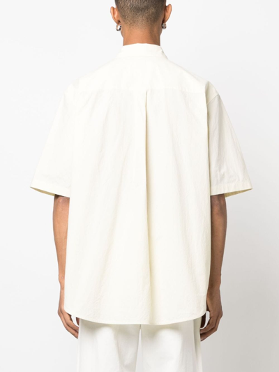 Jil Sander Short-sleeve Cotton Shirt In Yellow