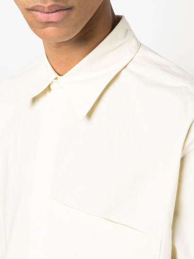 Jil Sander Short-sleeve Cotton Shirt In Yellow