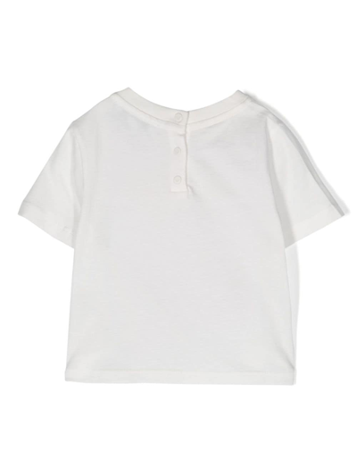 Shop Emporio Armani Sequin-embellished Logo T-shirt In White