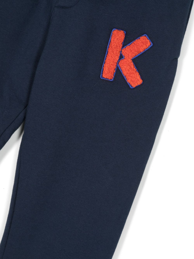 Shop Kenzo Logo-patch Track Pants In Blue