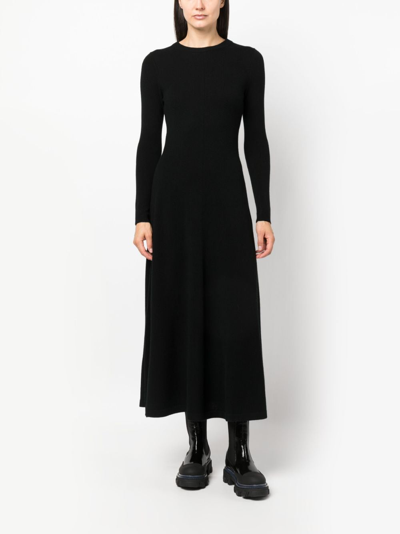 Shop Allude Fine-knit A-line Maxi Dress In Black