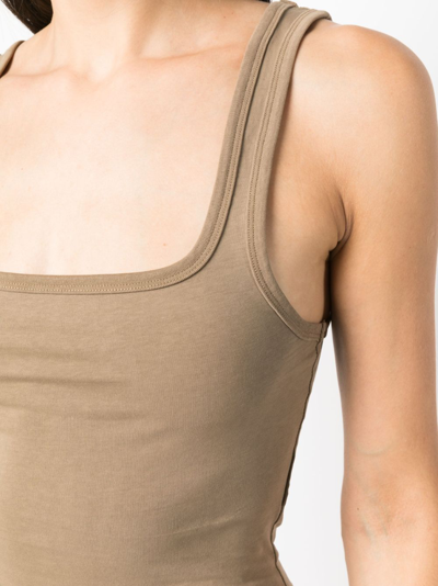 Entire Studios Cropped Organic-cotton Tank Top In Brown