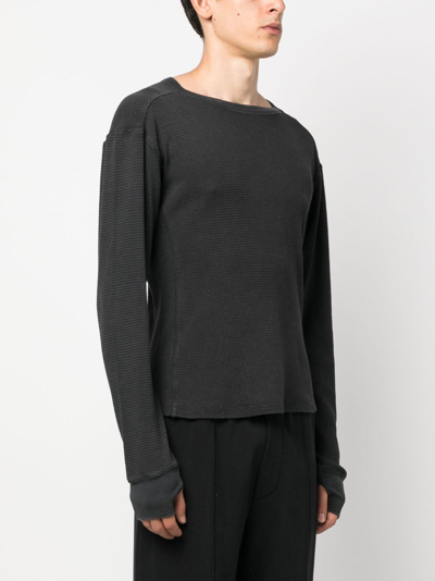 Entire Studios Textured-finish Round-neck Jumper In Black