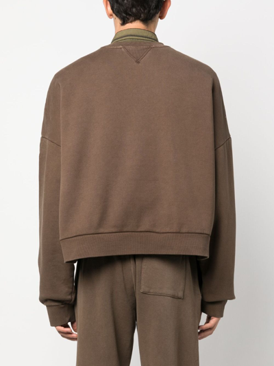 Shop Entire Studios Drop-shoulder Organic-cotton Sweatshirt In Brown