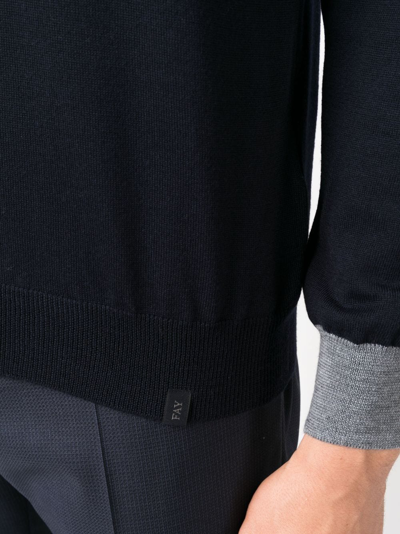 Fay Virgin Wool Sweater In Blue