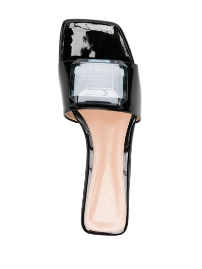 Shop Gianvito Rossi Jaipur Leather Slides In Black