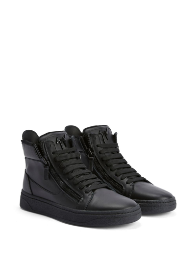 Shop Giuseppe Zanotti Gz 94 Leather Sneakers In Black