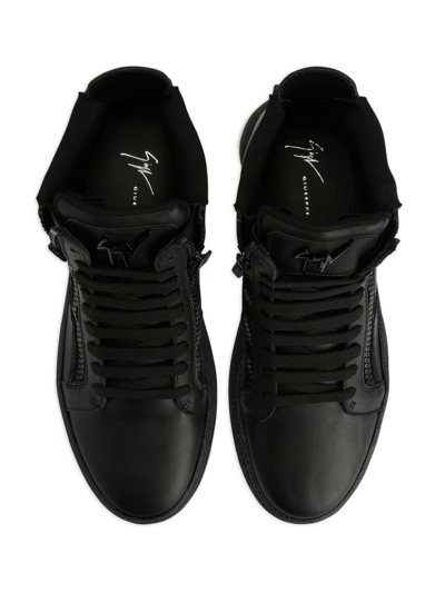 Shop Giuseppe Zanotti Gz 94 Leather Sneakers In Black