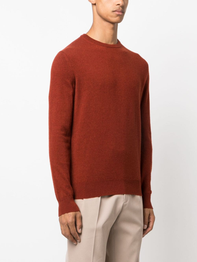 Shop Zegna Oasi Sashmere Crewneck Jumper In Orange