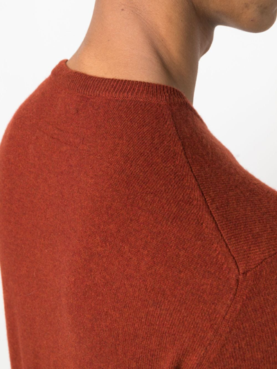 Shop Zegna Oasi Sashmere Crewneck Jumper In Orange